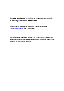 Aggregate housing supply: are the - Heriot