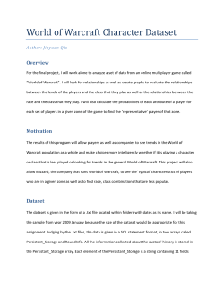 World of Warcraft Character Dataset