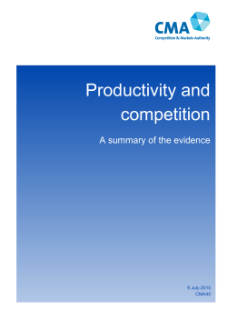 Productivity and competition: a summary of evidence