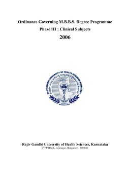 MBBS DEGREE COURSE - III Clinical Subjects-2006