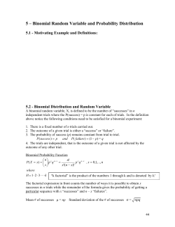 Binomial Distribution and Random Variable