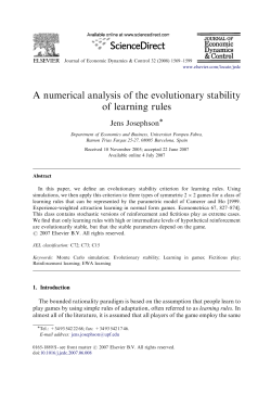 A numerical analysis of the evolutionary stability of learning rules