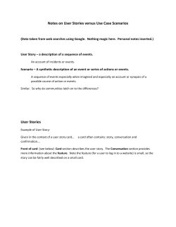 Notes1- User Story versus Scenarios