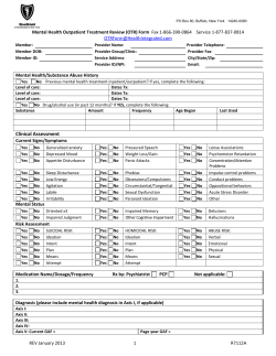 Mental Health Outpatient Treatment Review (OTR) Form