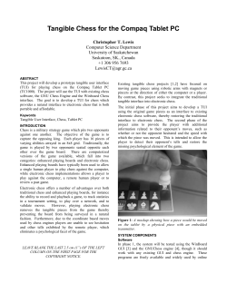 Tangible Chess for the Compaq Tablet PC