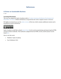 A Primer on Sustainable Business