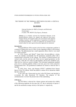 THE THEORY OF THE THERMAL DIFFUSION COLUMN: A
