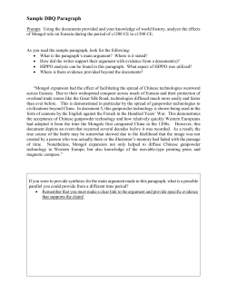 DBQ-Mongol Effects Paragraph
