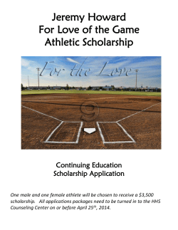 Jeremy Howard For Love of the Game Athletic Scholarship