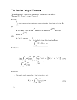 The Fourier Integral Theorem