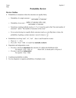 Review: probability and counting