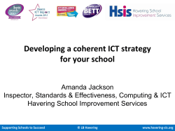 Developing a coherent ICT strategy for your school