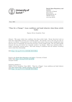 Loan conditions and bank behavior when firms switch banks