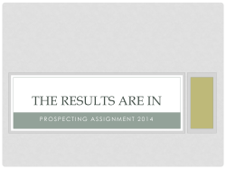 The Results are in