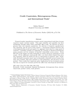 Credit Constraints, Heterogeneous Firms, and International Trade*