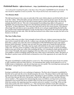 Pickleball Rules 101
