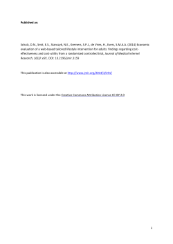 Economic evaluation of a web-based tailored lifestyle - UvA-DARE