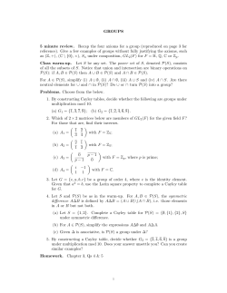 GROUPS 5 minute review. Recap the four axioms for a group