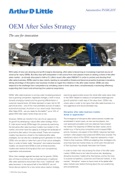 OEM After Sales Strategy