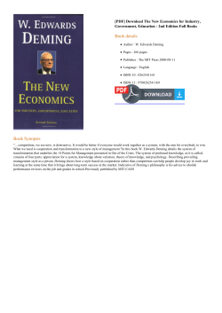 The New Economics for Industry