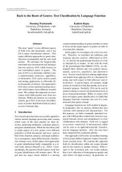 Back to the Roots of Genres: Text Classification by Language Function