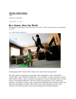 Be a Gamer, Save the World