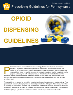 Opioid Dispensing Guidelines - Pennsylvania Medical Society