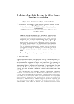 Evolution of Artificial Terrains for Video Games Based on Accessibility