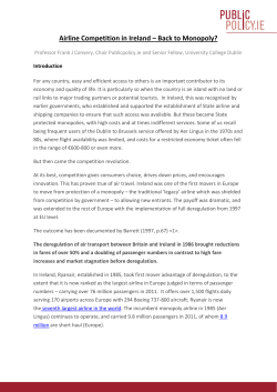 Airline Competition in Ireland – Back to Monopoly?