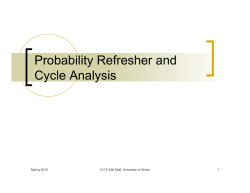 Probability Refresher and Cycle Analysis