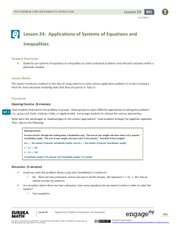 Algebra I Module 1, Topic C, Lesson 24: Teacher Version