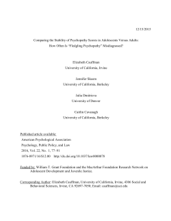 12/15/2015 Comparing the Stability of Psychopathy Scores in