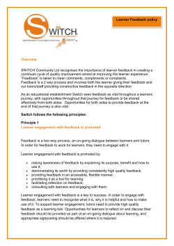 Learner Feedback policy