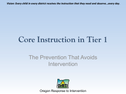 Core Instruction in Tier 1
