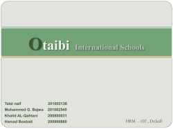 HRM Section: 102 Group project presentation Otaibi International