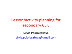 Lesson/activity planning for secondary CLIL