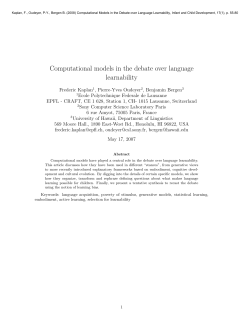 Computational models in the debate over language learnability