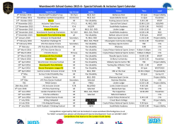 London School Games &ndash; Primary Sports Programme Action Plan