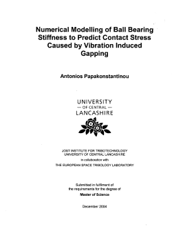 Numerical Modelling of Ball Bearing Stiffness to Predict Contact