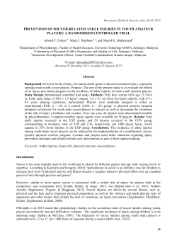 prevention of soccer-related ankle injuries in youth amateur players