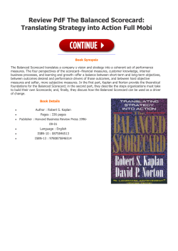 Review PdF The Balanced Scorecard: Translating Strategy into