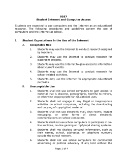 5037 Student Internet and Computer Access Students are expected