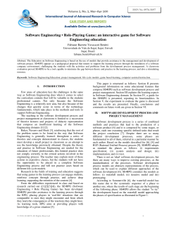 Software Engineering &bull; Role-Playing Game: an interactive game for