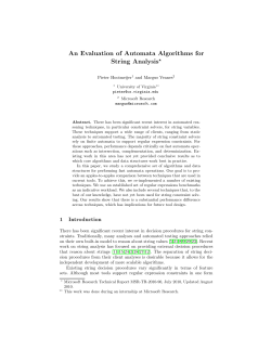 An Evaluation of Automata Algorithms for String Analysis