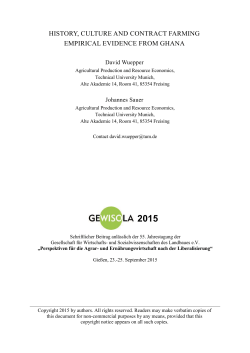 history, culture and contract farming