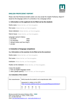 ENGLISH PROFICIENCY REPORT Please note that