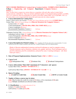 New Course Proposal &ndash; Page 1/8 Instructions: Data may only be