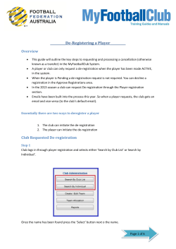 De-Registering a Player