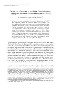 Evolutionary Selection of Individual Expectations and Aggregate