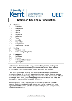 Grammar, Spelling and Punctuation [2]